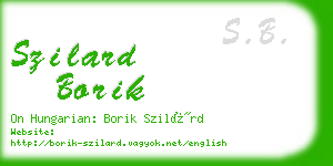 szilard borik business card